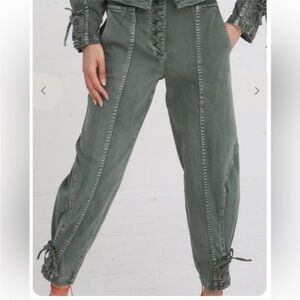 Ulla Johnson Green Wide Leg Pants